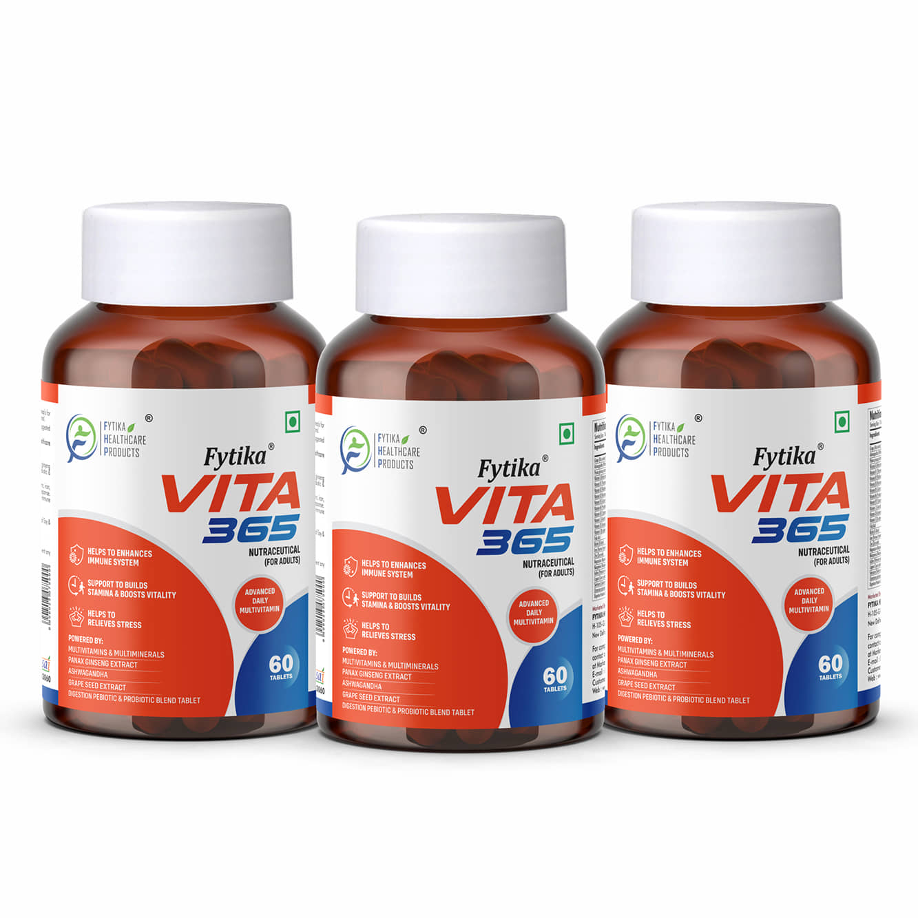 Fytika Vita 365, 3 in 1 Multivitamin- 3x60 Tabs (Pack of 3)