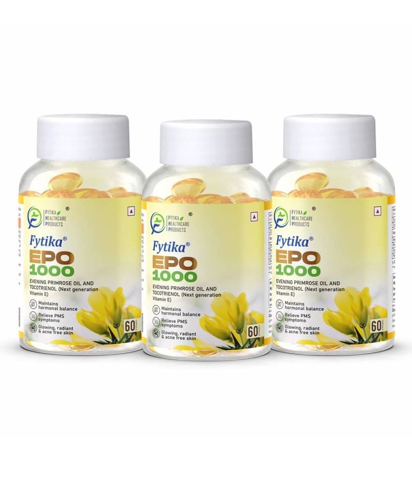 Fytika EPO 1000, Evening Primrose Oil- 3x60 Caps (Pack of 3) Fytika EPO 1000, Evening Primrose Oil- 3x60 Caps (Pack of 3)