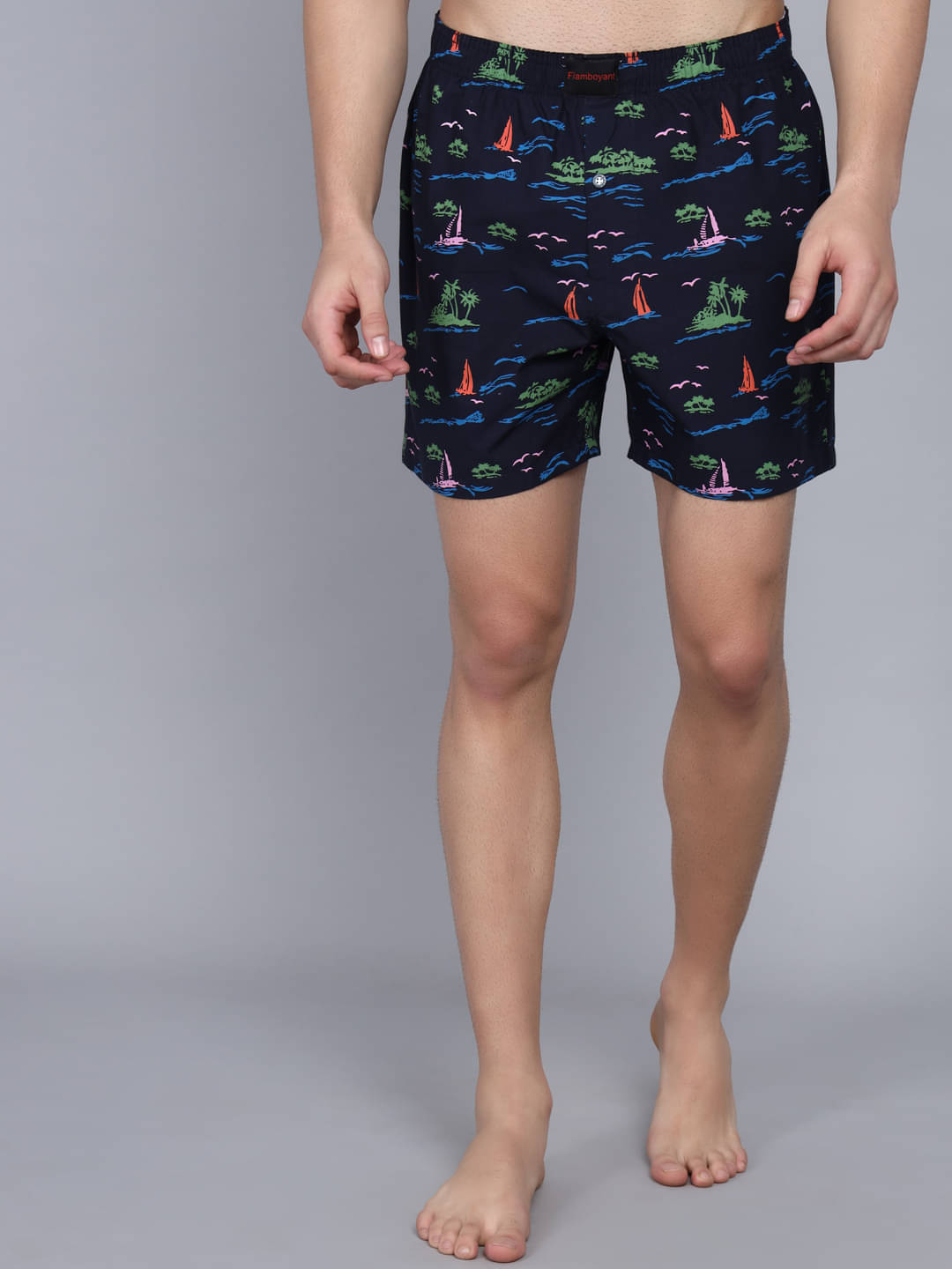     			Flamboyant Pack of 1 Cotton Blend Boxers For Men's ( Navy )