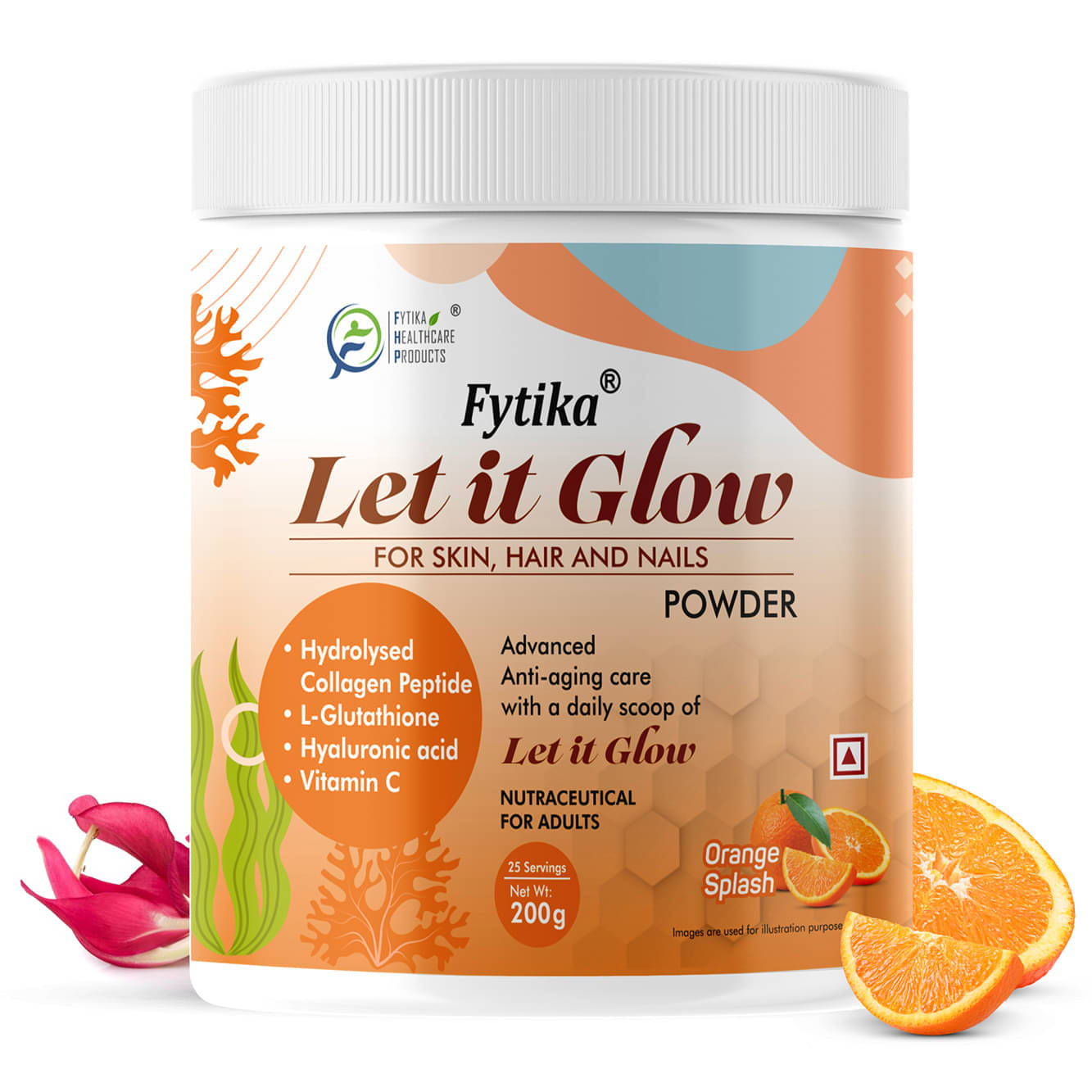     			Fytika Let it Glow Orange Splash, Collagen Powder-200G