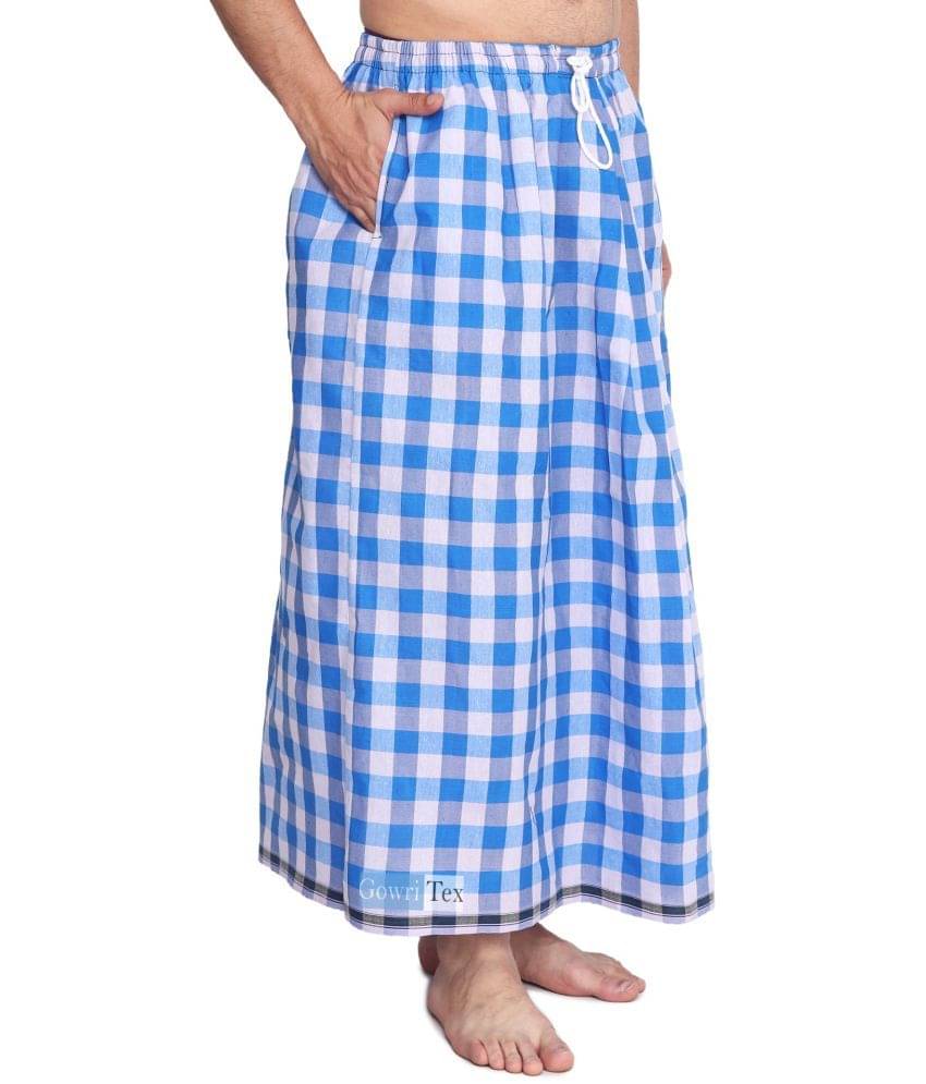     			GOWRI TEX Elastic Multicolor Cotton Blend Men's Lungi Dual Pocket ( Pack of 1 )