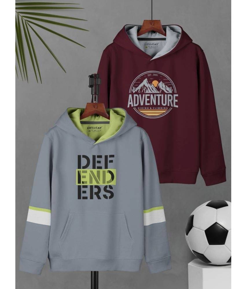     			HELLCAT Pack of 2 Boys Cotton Blend Sweatshirt ( Light Grey )