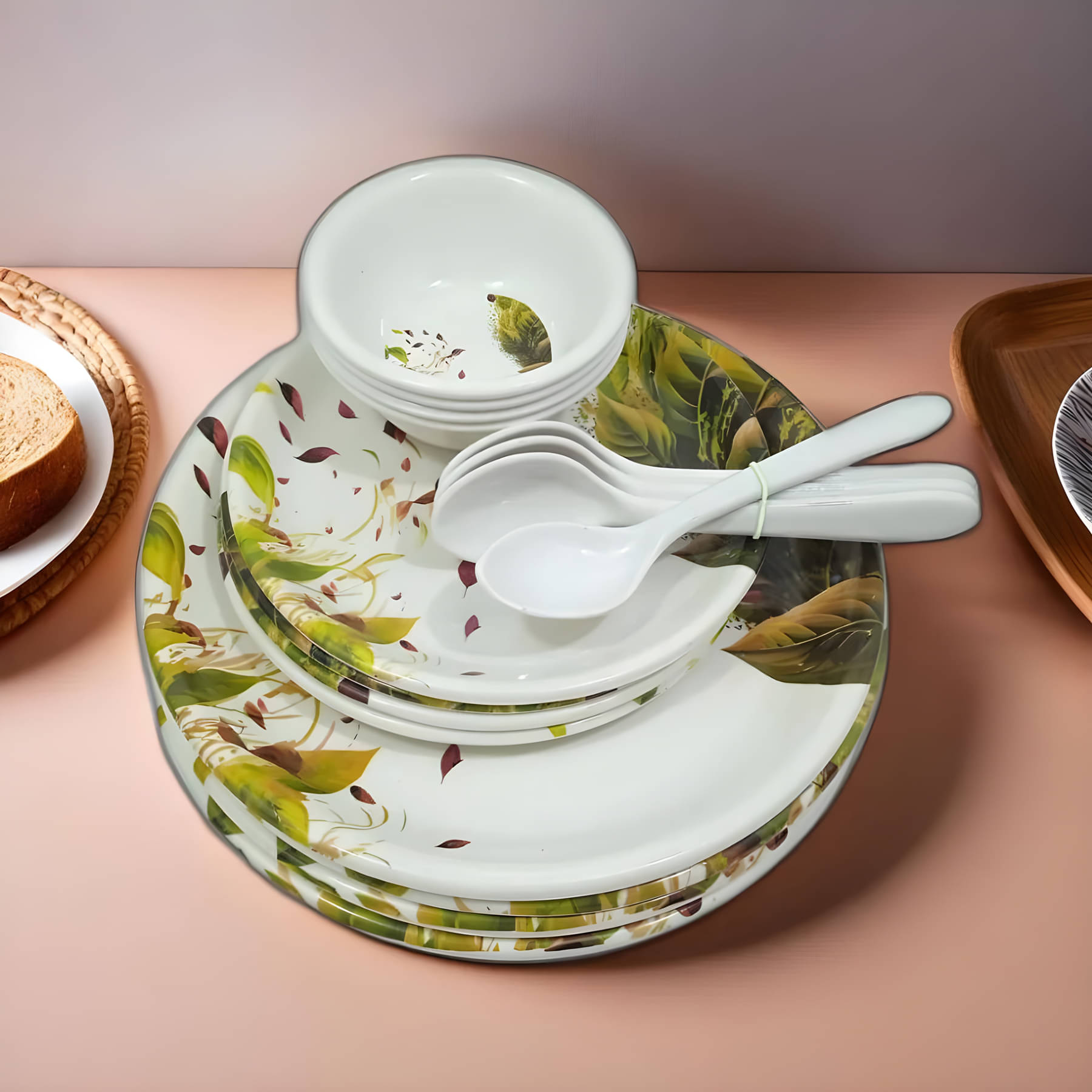 Inpro Melamine Dinner Set Pack of 16 Multicolor Melamine Dinner Set ( Pack of 16 ) Inpro Melamine Dinner Set Pack of 16 Multicolor Melamine Dinner Set ( Pack of 16 )