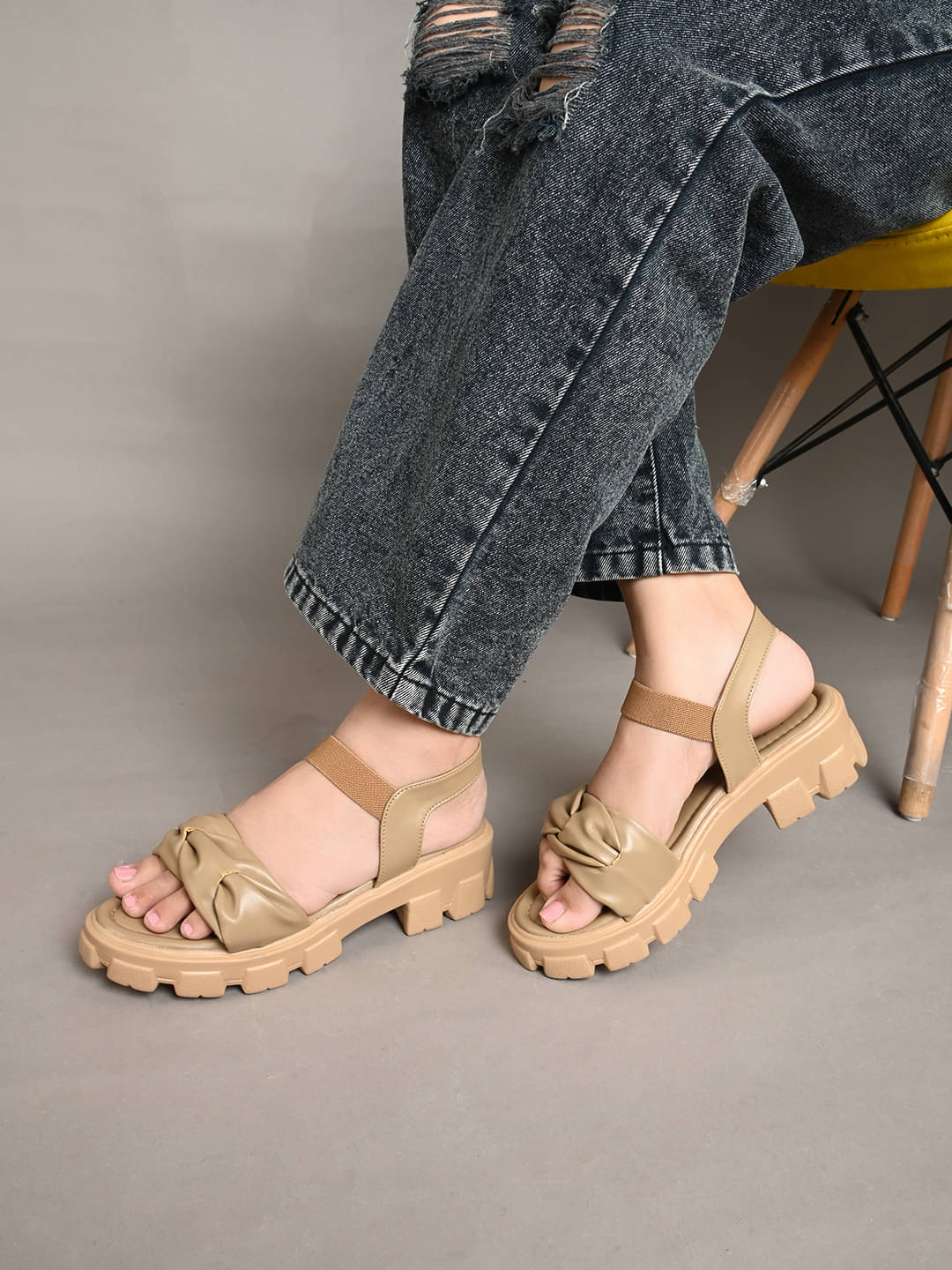     			JM Looks Beige Women's Sandal Heels