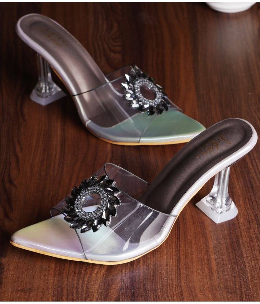     			JM Looks Dark Grey Women's Sandal Heels