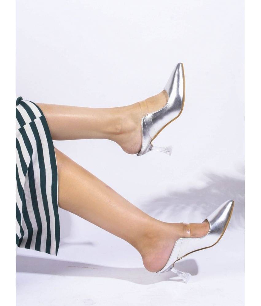 JM Looks Silver Women's Pumps Heels JM Looks Silver Women's Pumps Heels