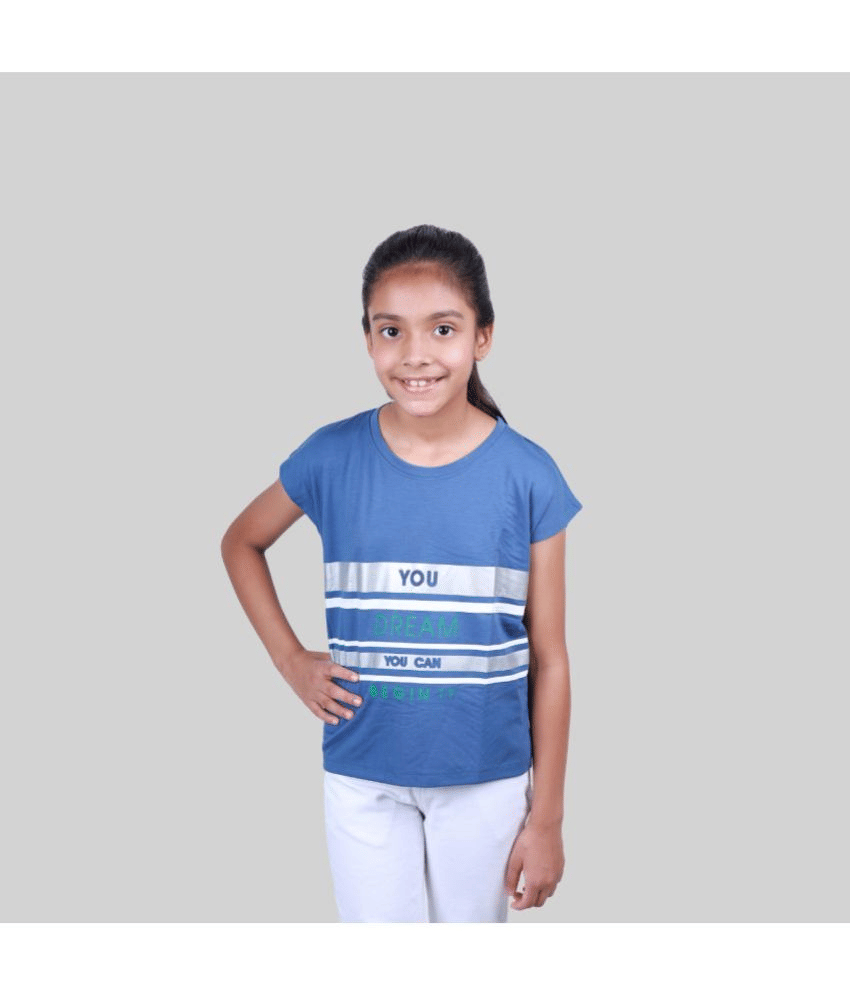     			Kidzee Kingdom Pack of 1 Girls Cotton T-Shirt ( Blue )