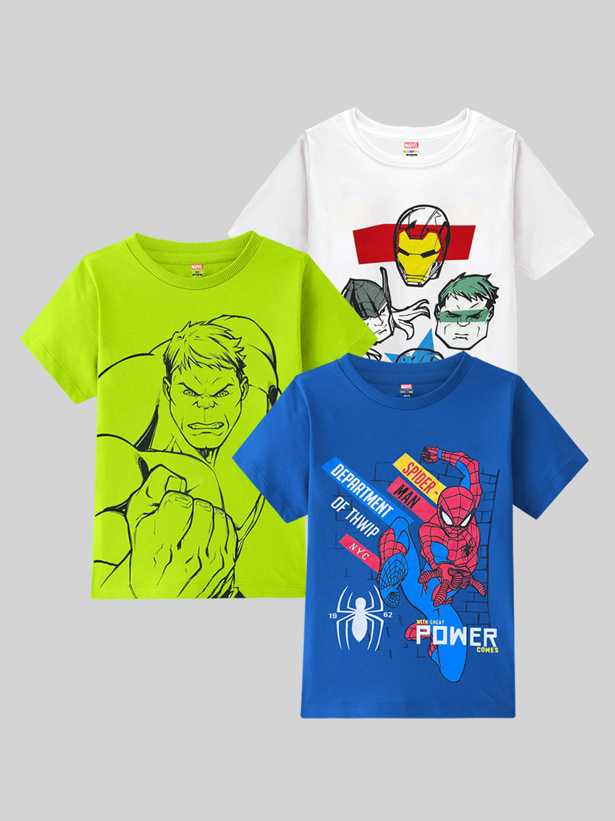     			Kuchipoo Pack of 3 Boys Cotton Blend T-Shirt ( Multi Color )