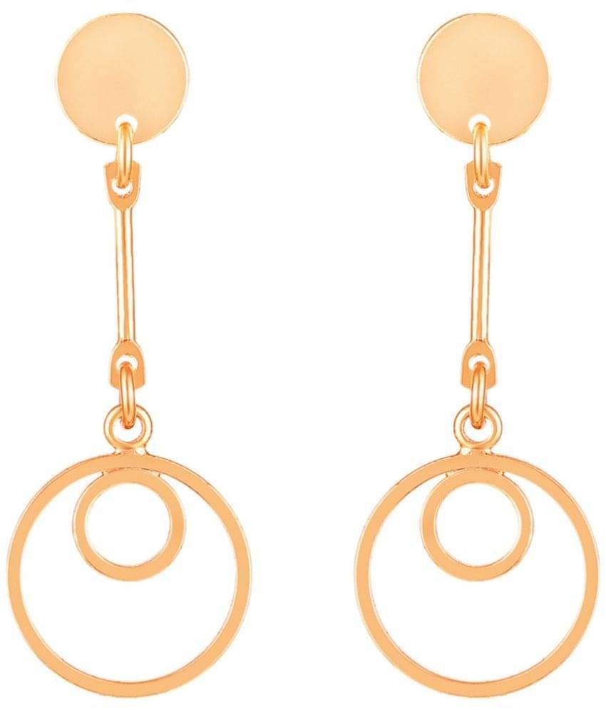     			LUV FASHION Rose Gold Drop Earrings ( Pack of 1 )