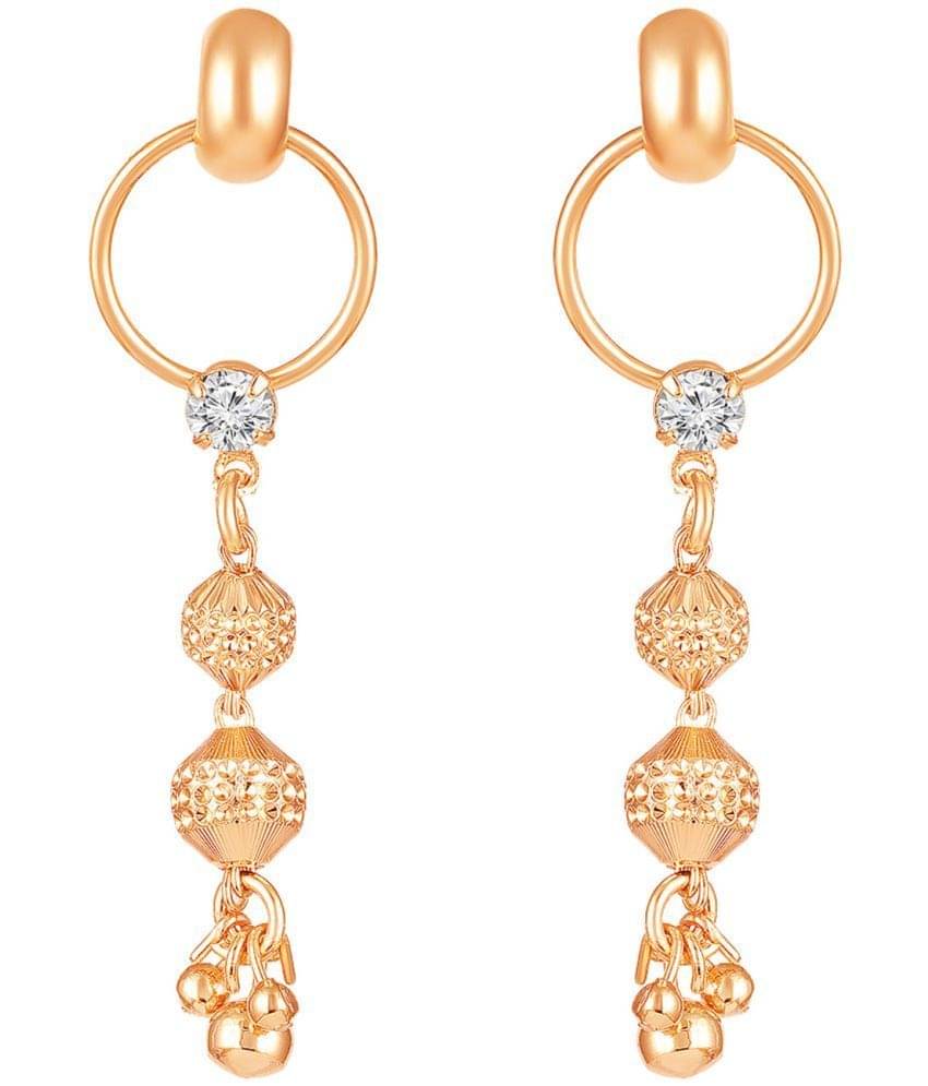     			LUV FASHION Rose Gold Drop Earrings ( Pack of 1 )