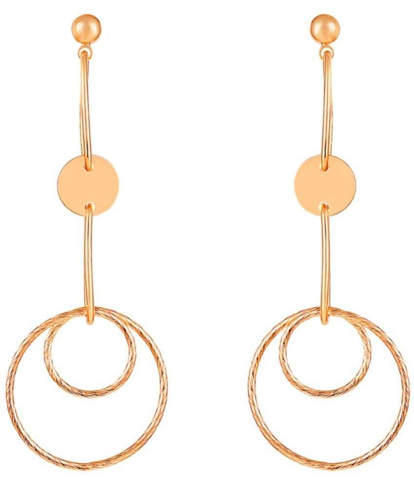     			LUV FASHION Rose Gold Drop Earrings ( Pack of 1 )