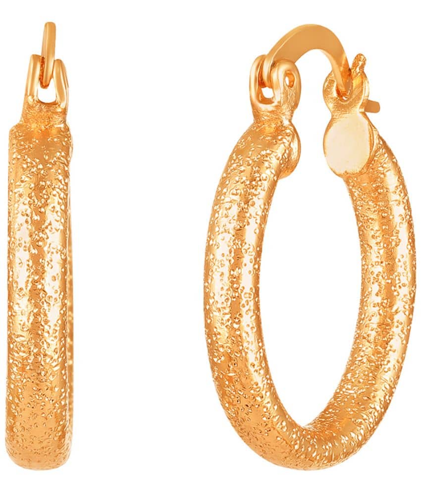 LUV FASHION Rose Gold Hoops Earrings ( Pack of 1 ) - Earrings | Buy online on ZillyBuy