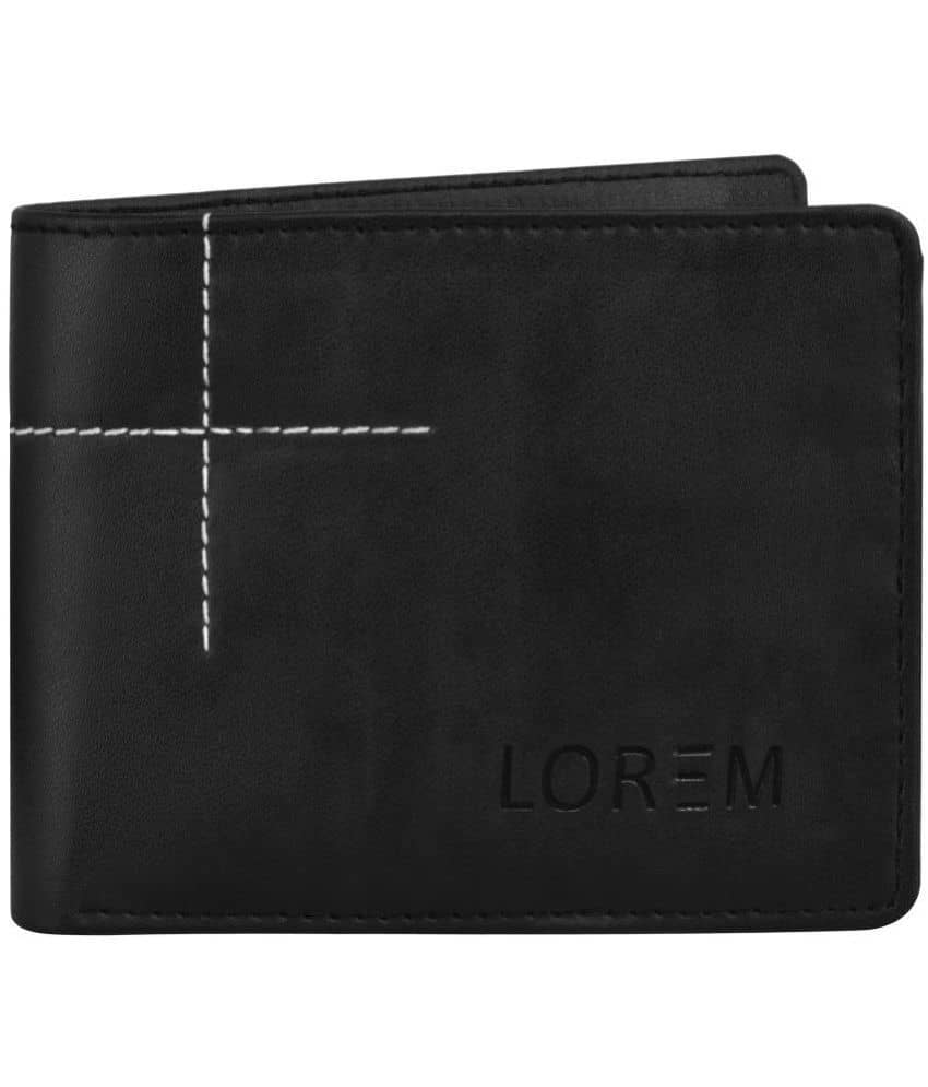 Lorem Black Faux Leather Men's Two Fold Wallet ( Pack of 1 ) - Handbags | Buy online on ZillyBuy