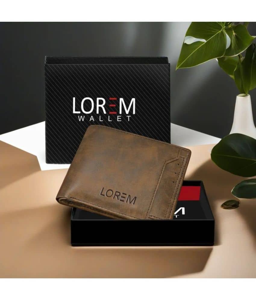 Lorem Brown Faux Leather Men's Two Fold Wallet ( Pack of 1 ) - Handbags | Buy online on ZillyBuy