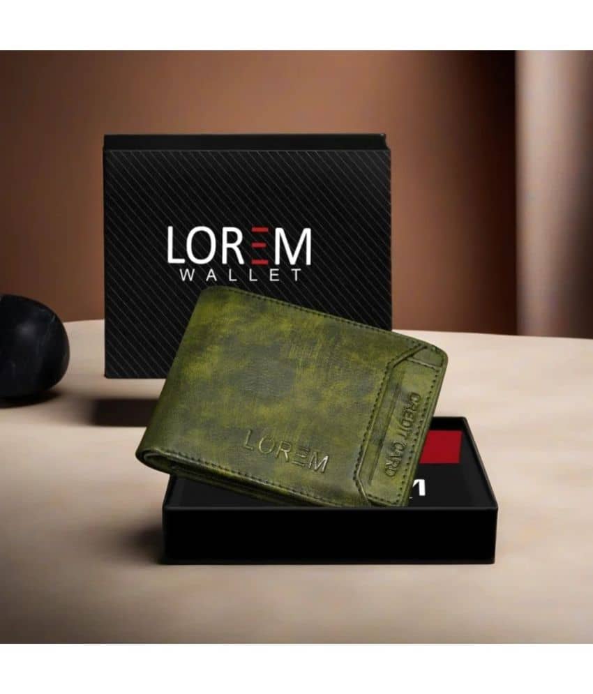 Lorem Green Faux Leather Men's Two Fold Wallet ( Pack of 1 ) - Handbags | Buy online on ZillyBuy