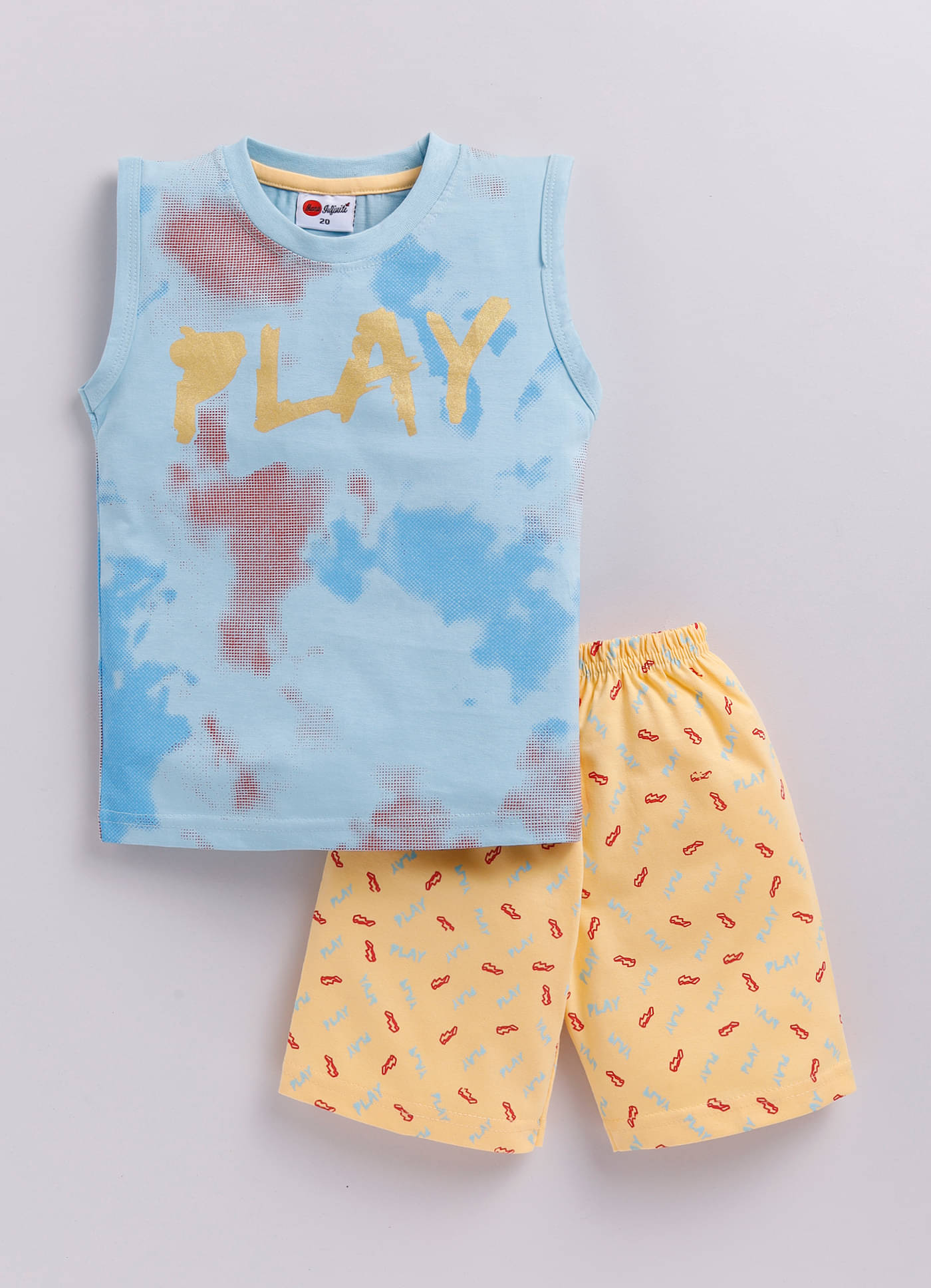     			Mars Infiniti Pack of 1 Unisex for Baby Cotton T-Shirt & Shorts ( Blue )