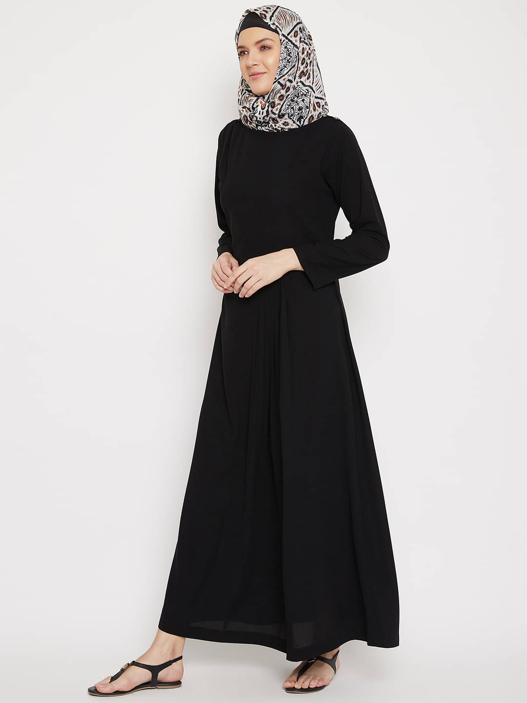     			Momin Libas Black Polyester Stitched Burqas without Hijab - Single