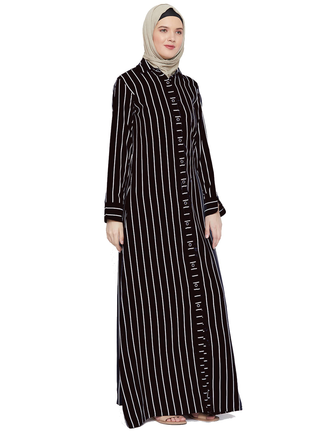     			Momin Libas Black Polyester Stitched Burqas without Hijab - Single