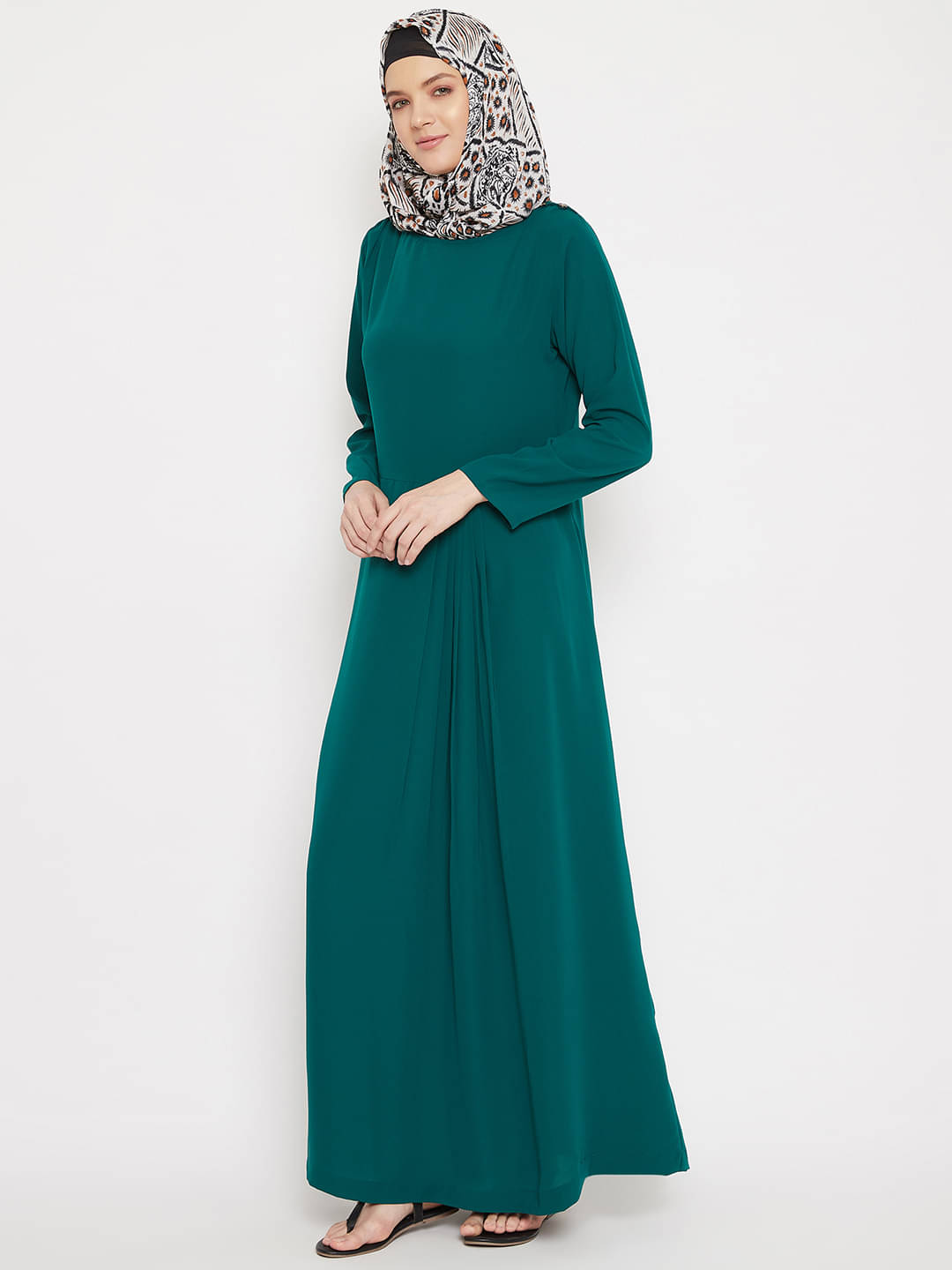     			Momin Libas Green Polyester Stitched Burqas without Hijab - Single