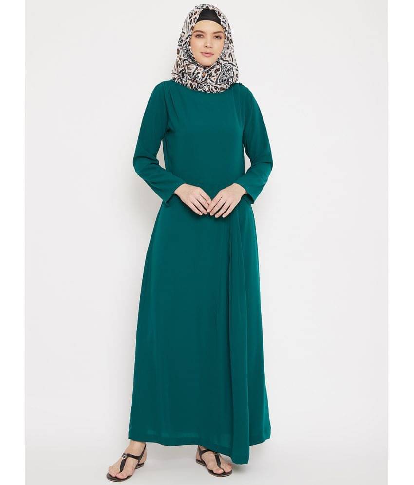 Momin Libas Green Polyester Stitched Burqas without Hijab - Single Momin Libas Green Polyester Stitched Burqas without Hijab - Single
