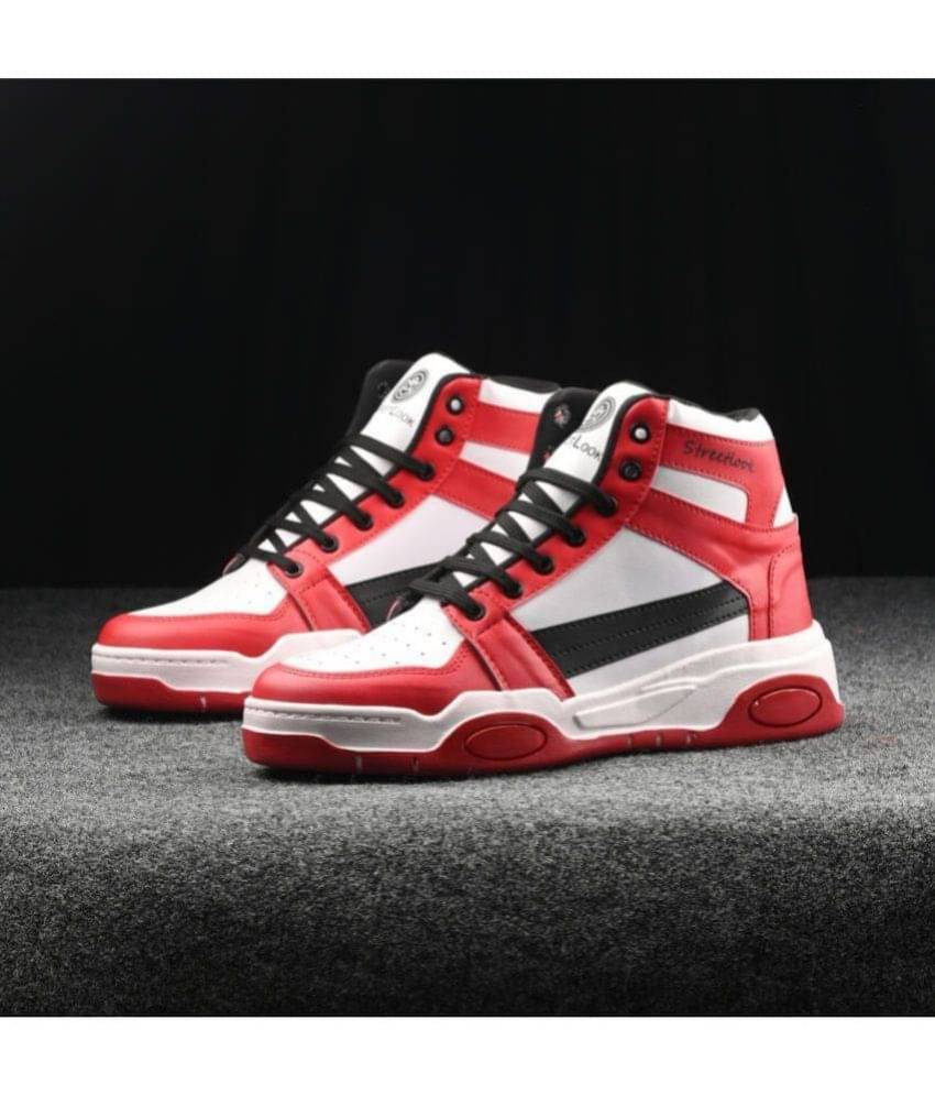     			OVERSTAR OVERSTAR High Top Casual & Sneakers Shoe for Men Red Men's Sneakers
