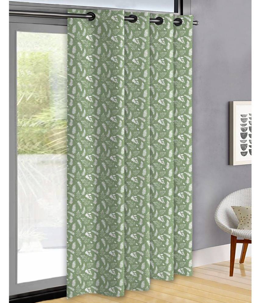 Oasis Hometex Nature Room Darkening Eyelet Curtain 7 ft ( Pack of 1 ) - Green Oasis Hometex Nature Room Darkening Eyelet Curtain 7 ft ( Pack of 1 ) - Green