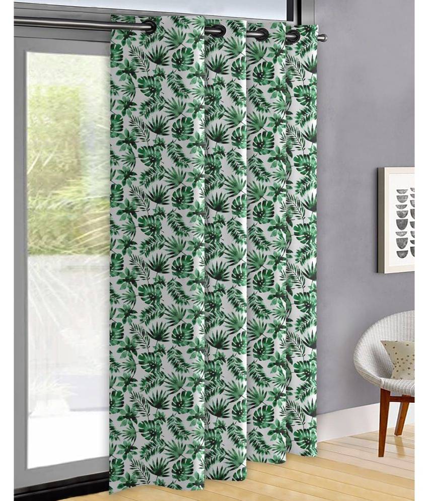 Oasis Hometex Nature Room Darkening Eyelet Curtain 7 ft ( Pack of 1 ) - Green Oasis Hometex Nature Room Darkening Eyelet Curtain 7 ft ( Pack of 1 ) - Green
