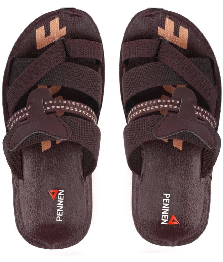     			PENNEN Brown Men's Leather Slipper