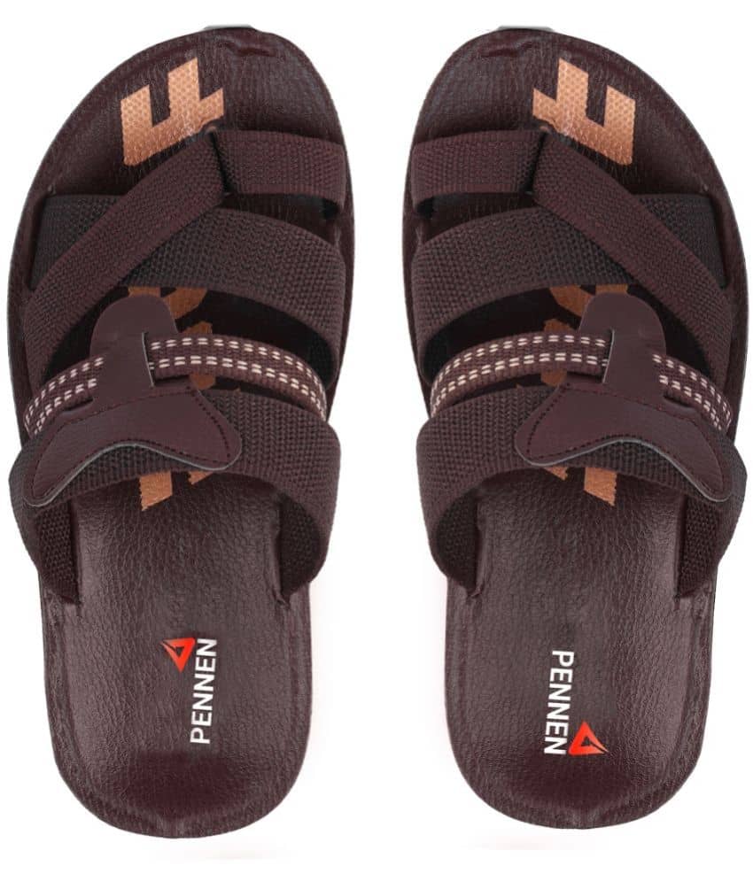 PENNEN Brown Men's Leather Slipper