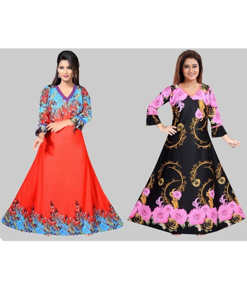 PURSA Red,Pink Satin Women's Nightwear Nighty & Night Gowns ( Pack of 2 ) - Nightwear & Loungewear | Buy online on ZillyBuy