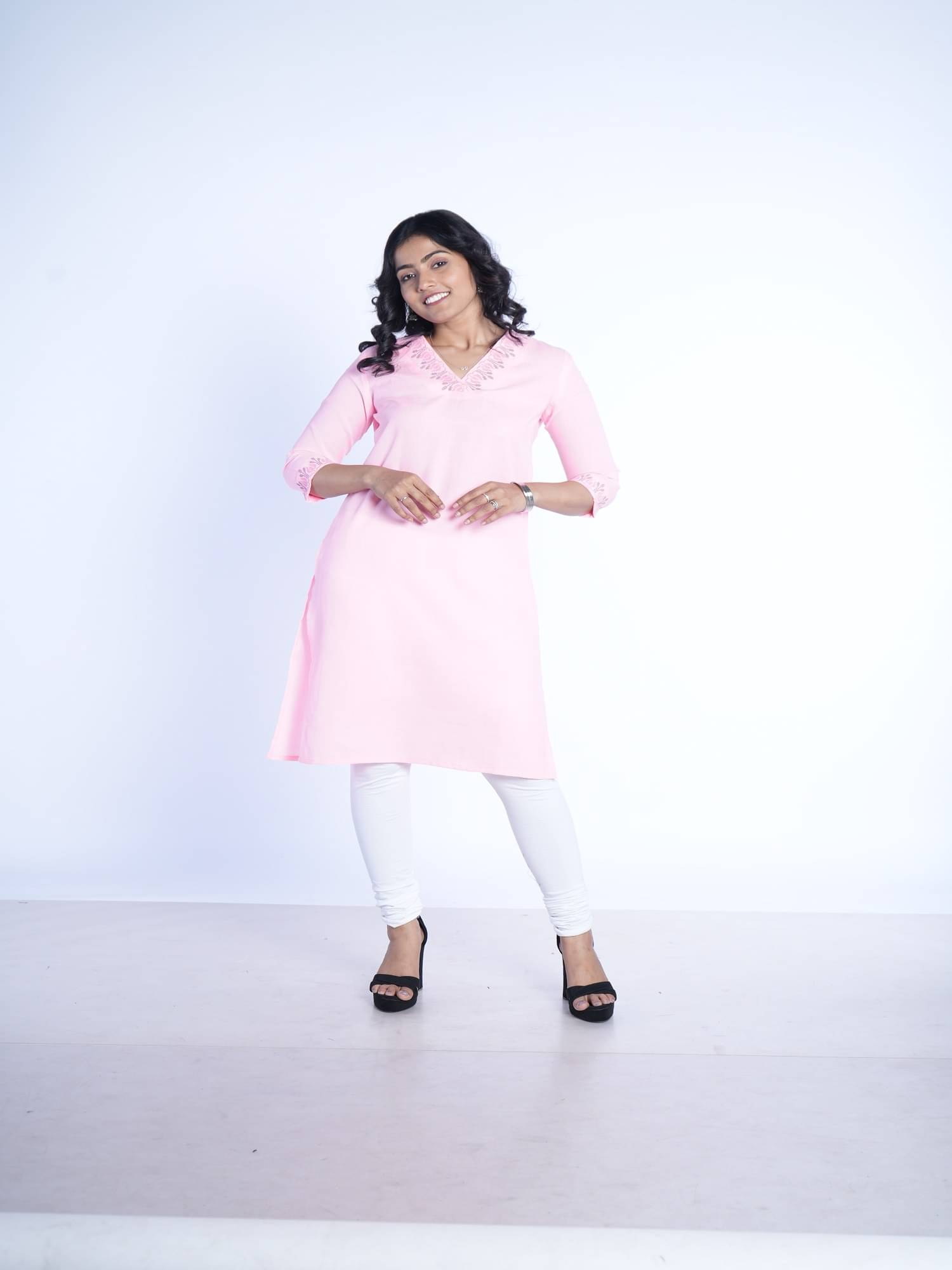 Q WOMANS PRIDE Cotton Self Design Straight Women's Kurti - Fluorescent Pink ( Pack of 1 ) Q WOMANS PRIDE Cotton Self Design Straight Women's Kurti - Fluorescent Pink ( Pack of 1 )