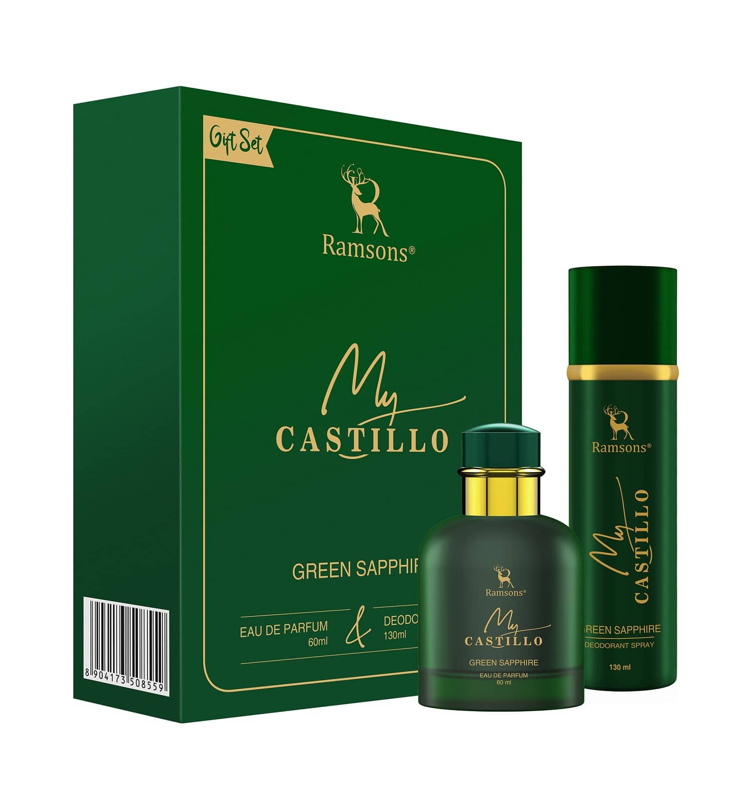 Ramsons - My Castillo GREEN SAPPHIRE Gift Set Fragrance 1 EDP 60ml & 1 Deo 130ml (Pack of 2)