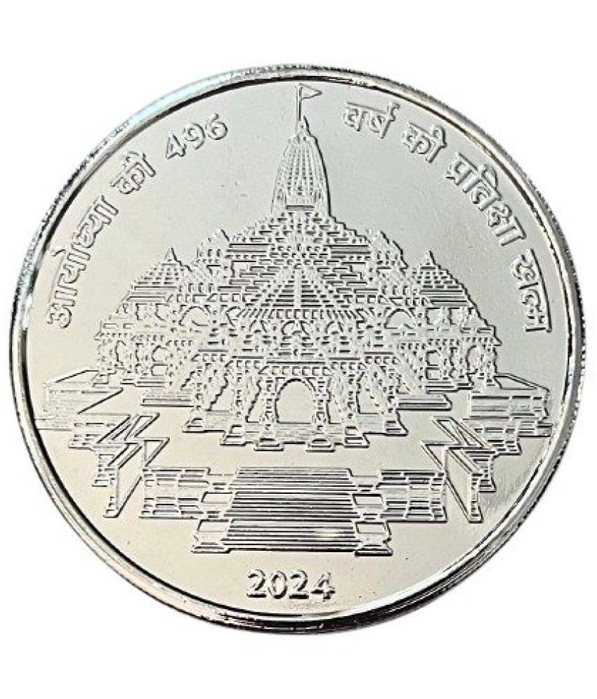 Rare 800 Rupee Ram Mandir Ayodha UNC SILVER PLATED Coin Rare 800 Rupee Ram Mandir Ayodha UNC SILVER PLATED Coin