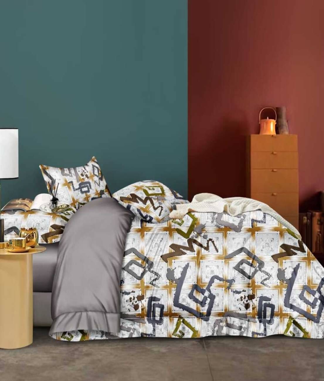 Skyla Cotton 1 Double King Bedsheet with 2 Pillow Covers ( Multicolor ) Skyla Cotton 1 Double King Bedsheet with 2 Pillow Covers ( Multicolor )