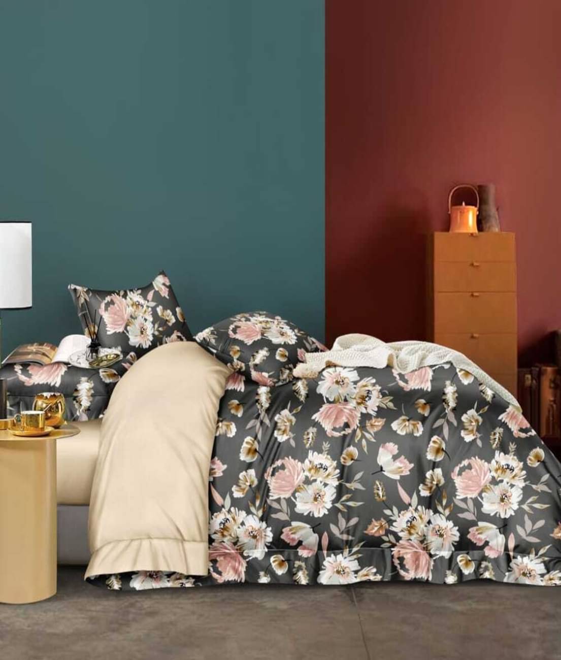     			Skyla Cotton 1 Double King Bedsheet with 2 Pillow Covers ( Multicolor )