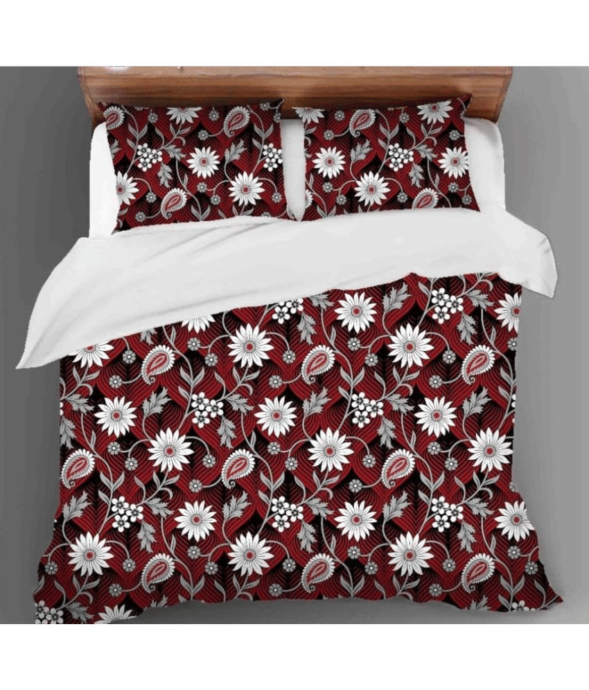     			Skyla Cotton 1 Double King Bedsheet with 2 Pillow Covers ( Red )