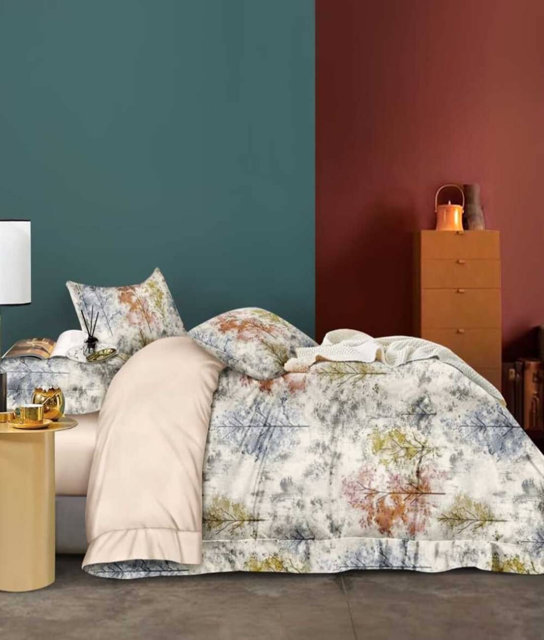     			Skyla Cotton 1 Double King Bedsheet with 2 Pillow Covers ( Multicolor )