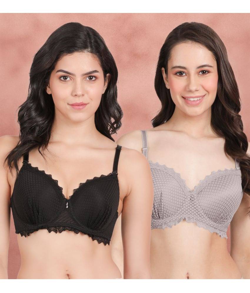 Susie Pack of 2 Lace Lightly Padded Women's T-Shirt Bra ( Multicolor ) susi-c2b-1444     			Susie Pack of 2 Lace Lightly Padded Women's T-Shirt Bra ( Multicolor ) susi-c2b-1444