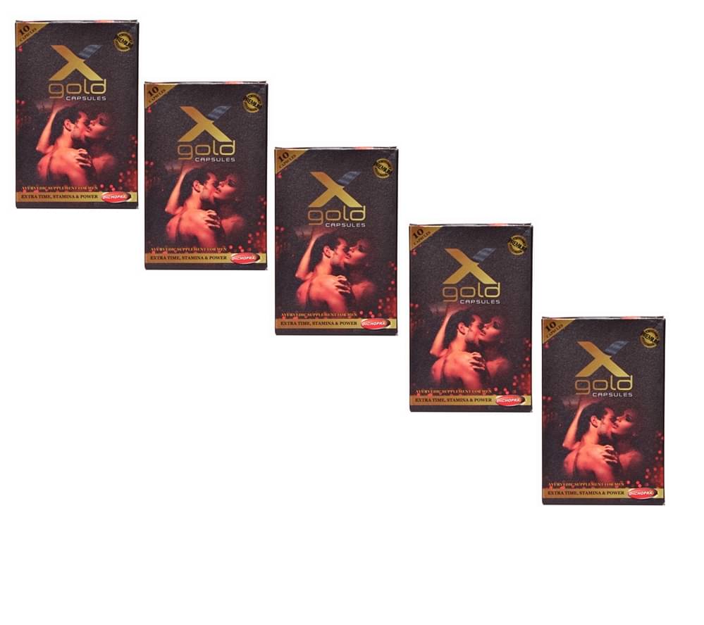 Syan Deals Dr Chopra X Gold Capsule 10 no.s Pack of 5 for MEN Syan Deals Dr Chopra X Gold Capsule 10 no.s Pack of 5 for MEN