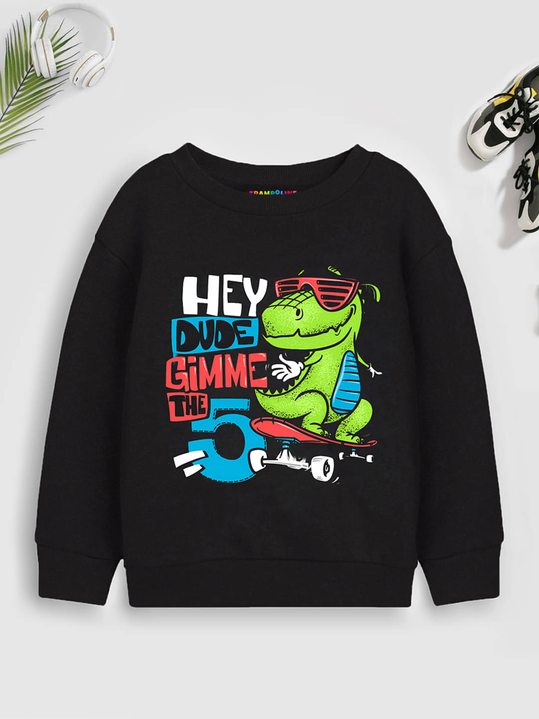     			Trampoline Pack of 1 Boys Cotton Blend Sweatshirt ( Black )