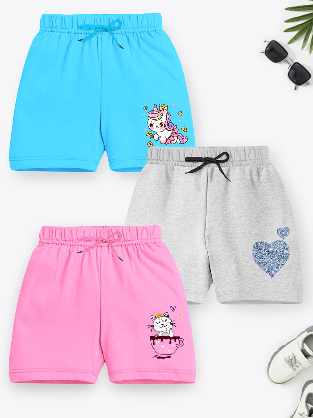 Trampoline Pack of 1 Girls Cotton Blend Shorts ( Multi ) - Shorts | Buy online on ZillyBuy