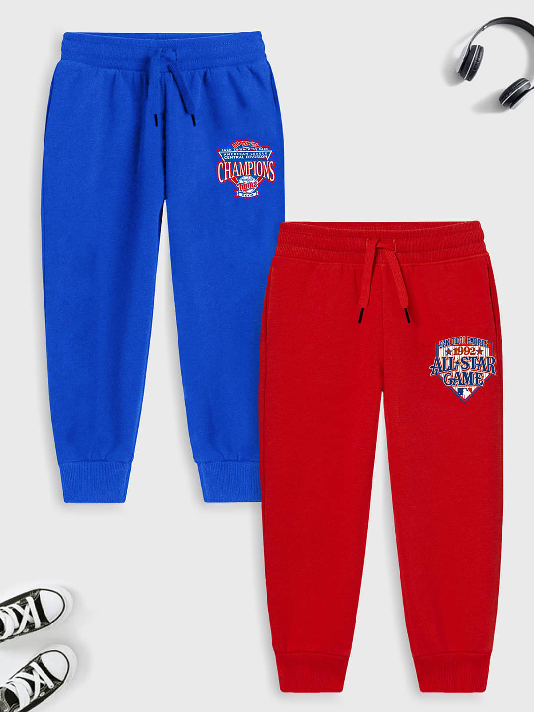 Trampoline Pack of 2 Boys Cotton Blend Trackpant ( Multicolor1 ) Trampoline Pack of 2 Boys Cotton Blend Trackpant ( Multicolor1 )