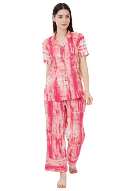 Urban Sundari Pink Cotton Blend Women's Nightwear Nightsuit Sets ( Pack of 1 ) Urban Sundari Pink Cotton Blend Women's Nightwear Nightsuit Sets ( Pack of 1 )