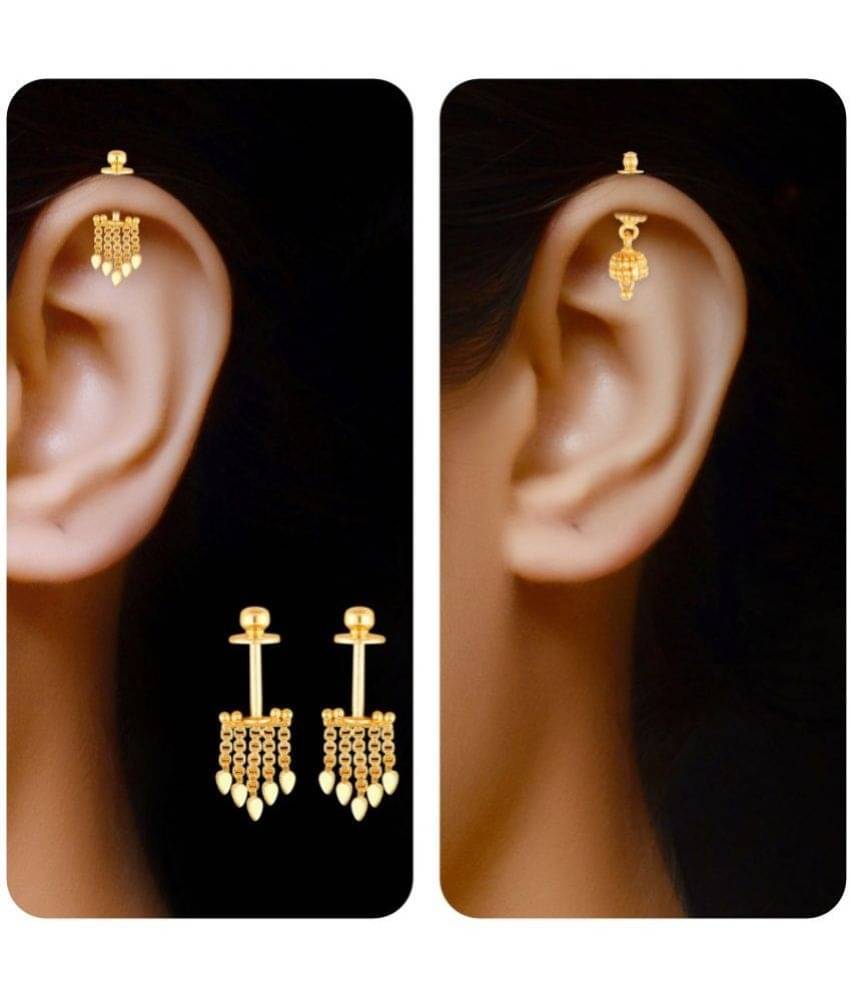     			VIVASTRI Golden Threader Earrings ( Pack of 2 )