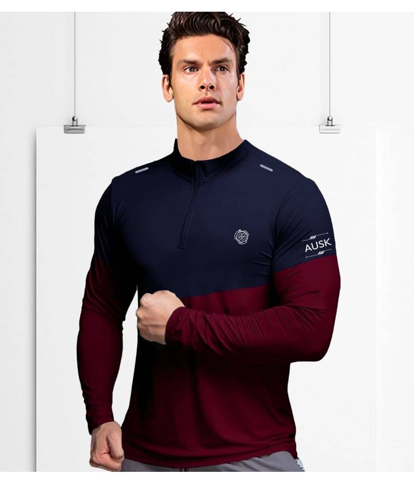 AUSK Blue Polyester Regular Fit Men's Sports T-Shirt ( Pack of 1 ) AUSK Blue Polyester Regular Fit Men's Sports T-Shirt ( Pack of 1 )
