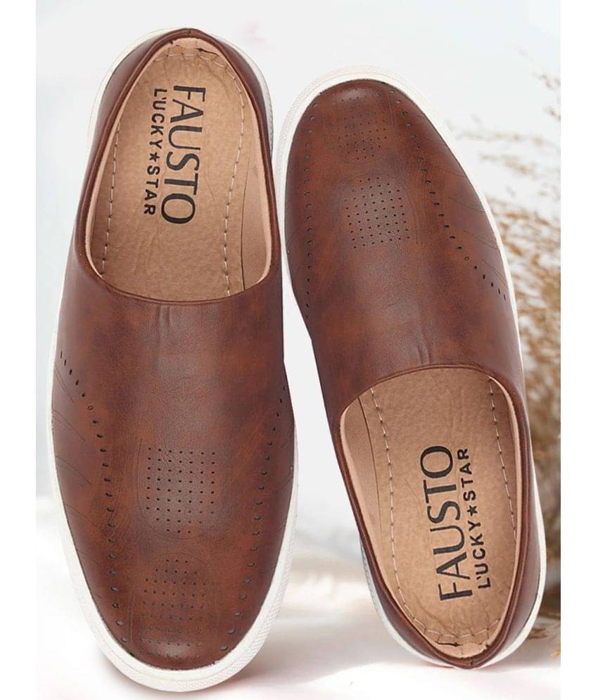 Fausto Brown Men's Mules Shoes Fausto Brown Men's Mules Shoes