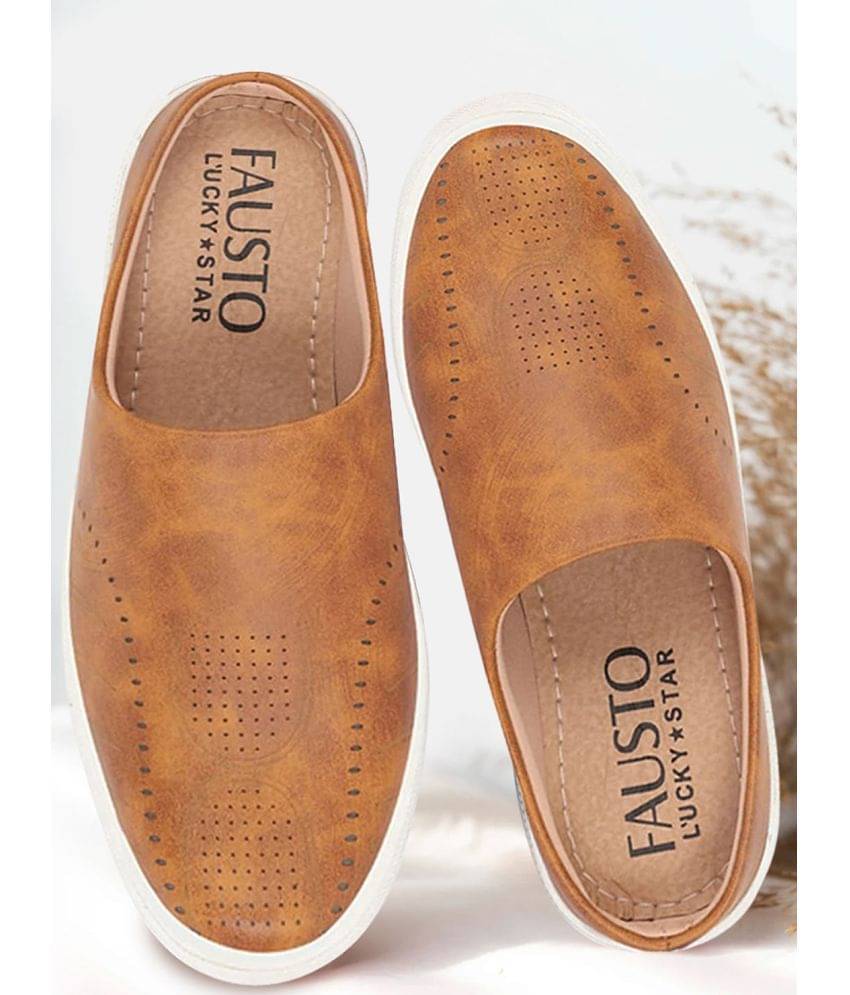     			Fausto Tan Men's Mules Shoes