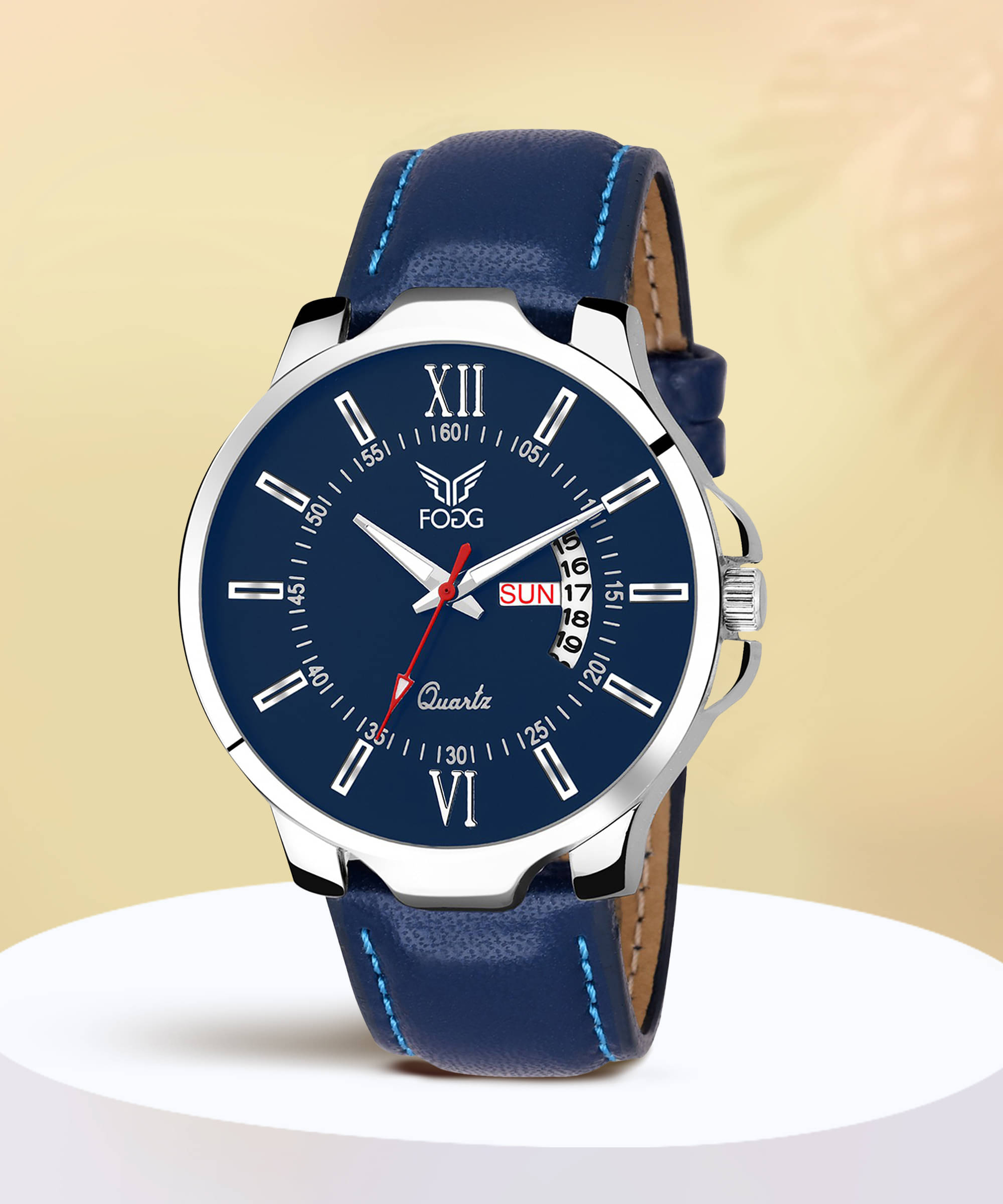     			Fogg Blue PU Analog Men's Watch