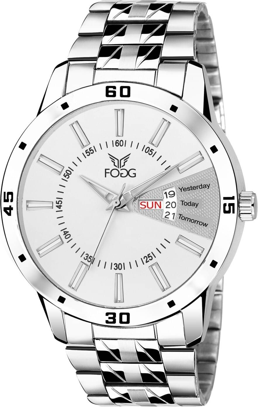     			Fogg Silver Metal Analog Men's Watch