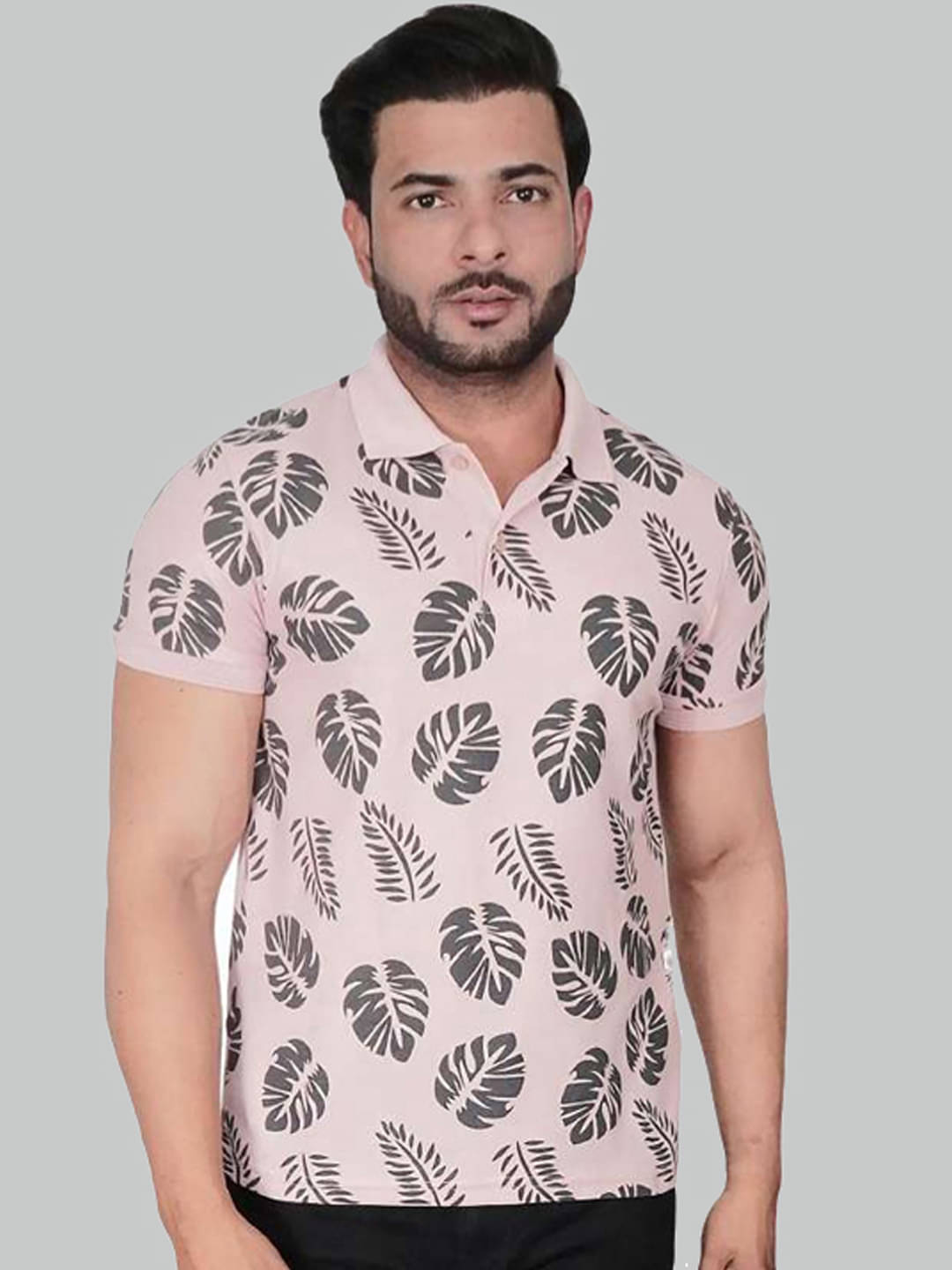     			Lycos Pack of 1 Cotton Blend Regular Fit Printed Half Sleeves Men's Polo T Shirt ( Pink )